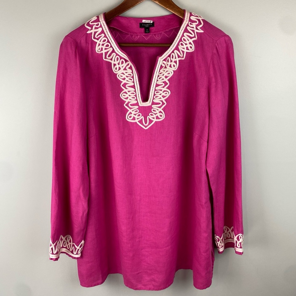 Pink Embroidered Women's Top
